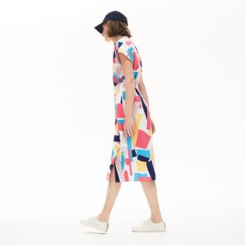 Lacoste Abstract-Print Shirtdress - Šaty Dámské Bílé | CZ-HjUTeV